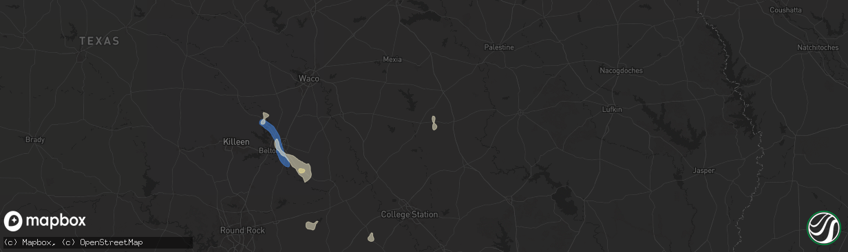 Hail map in Marquez, TX on August 2, 2025