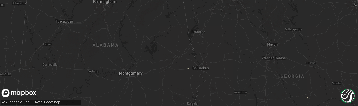 Hail map in Opelika, AL on August 2, 2025