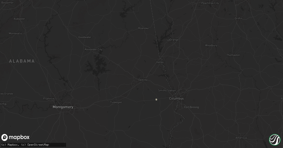Hail map in Opelika, AL on August 2, 2025