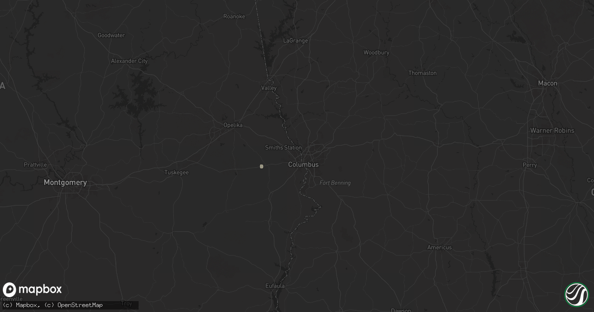 Hail map in Phenix City, AL on August 2, 2025