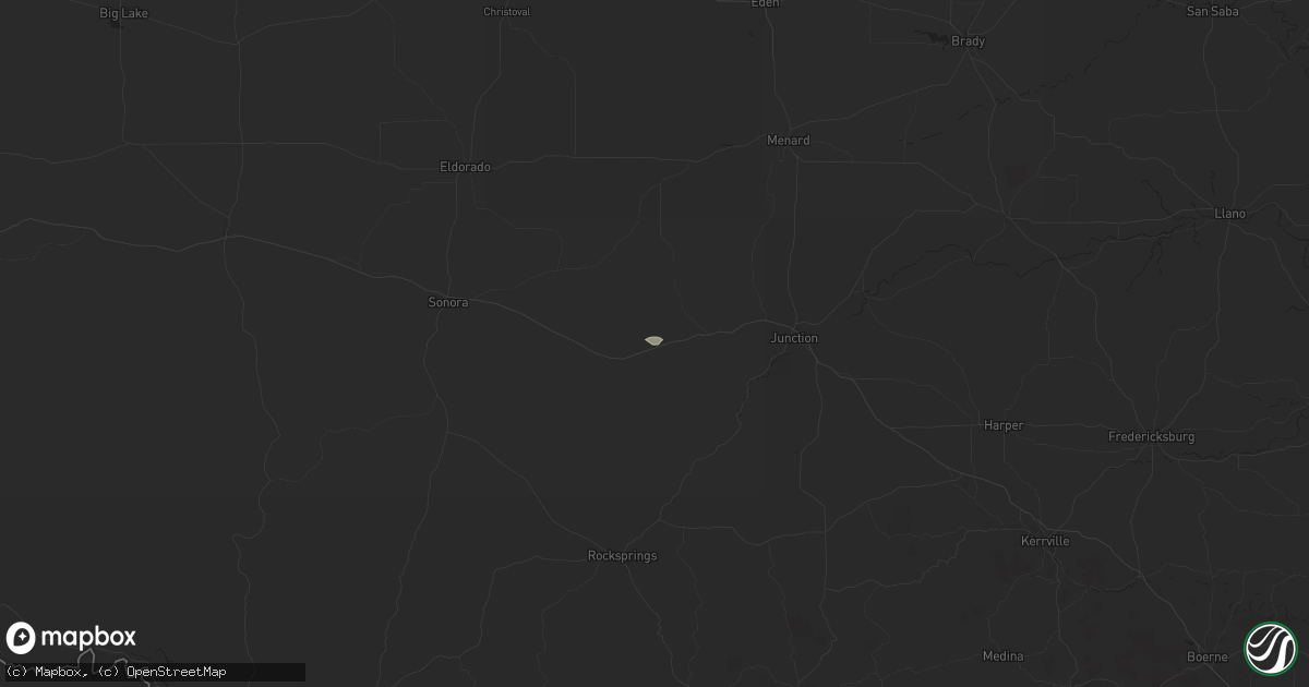 Hail map in Roosevelt, TX on August 2, 2025