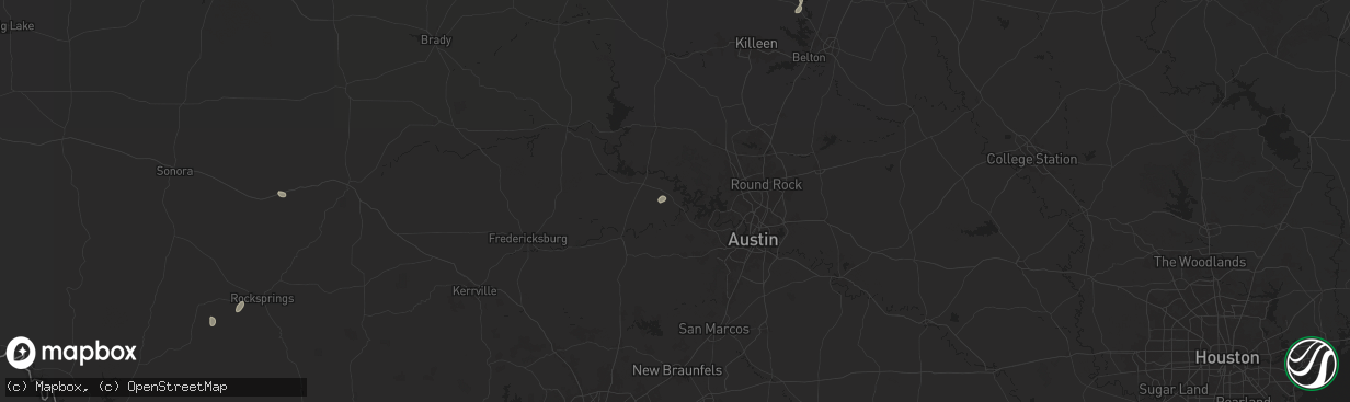 Hail map in Spicewood, TX on August 2, 2025