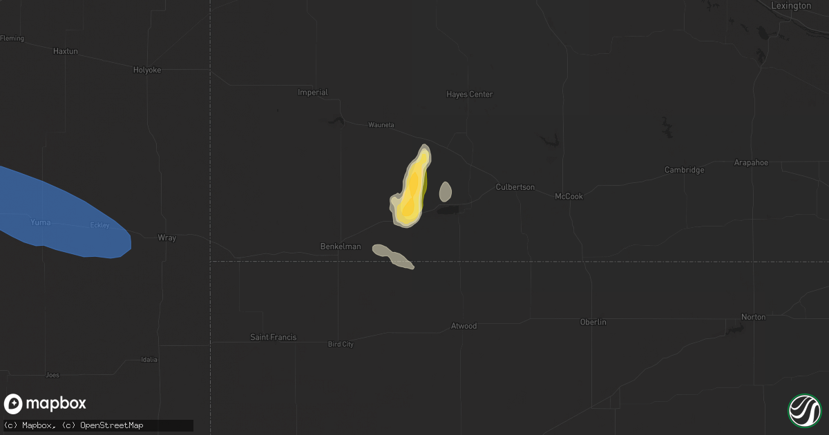 Hail map in Stratton, NE on August 2, 2025