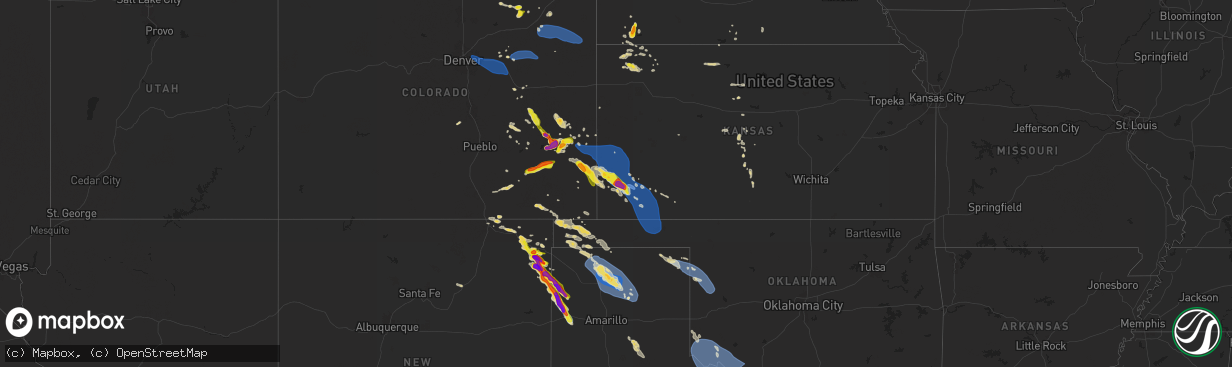 Hail map on August 2, 2025