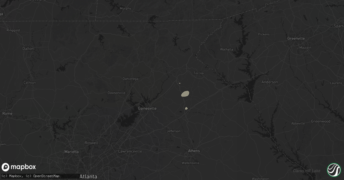 Hail map in Alto, GA on August 2, 2026