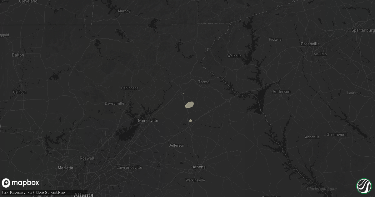 Hail map in Baldwin, GA on August 2, 2026