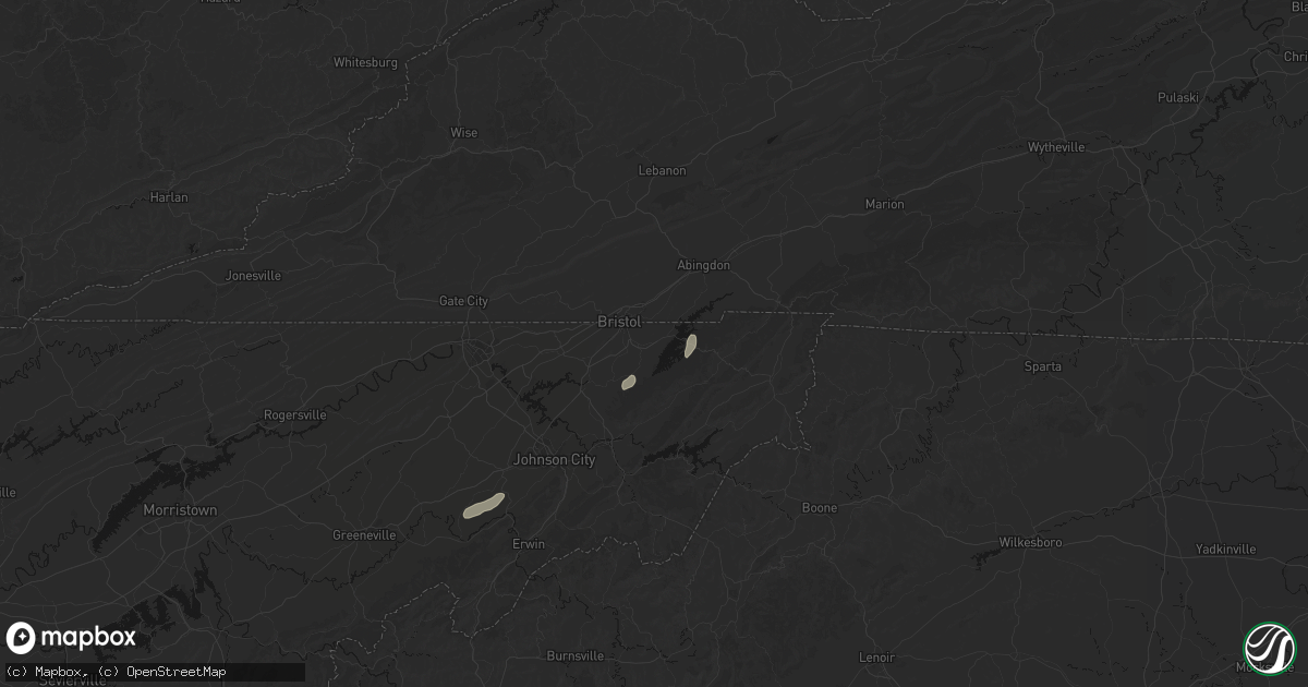 Hail map in Bristol, TN on August 2, 2026