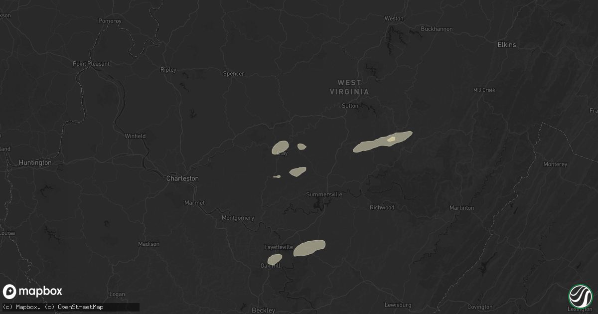 Hail map in Clay, WV on August 2, 2026