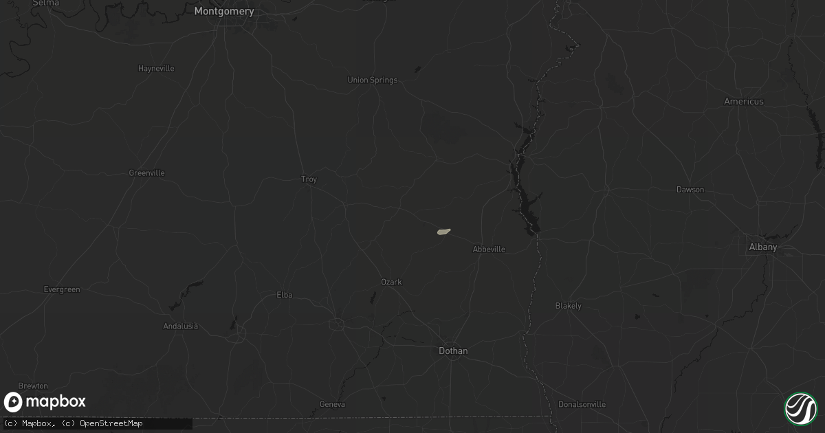 Hail map in Clio, AL on August 2, 2026