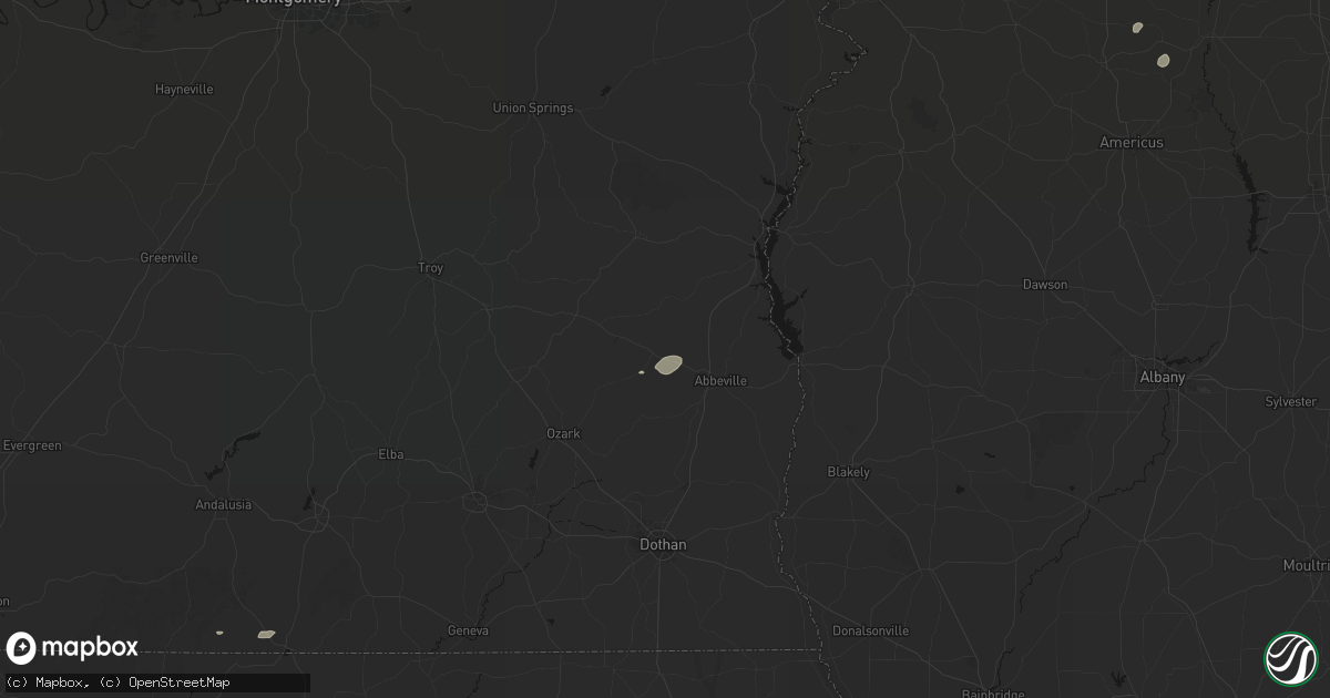 Hail map in Clopton, AL on August 2, 2026