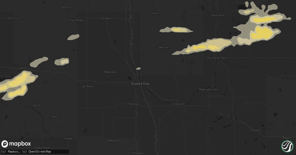 Hail map in East Grand Forks, MN on August 2, 2026