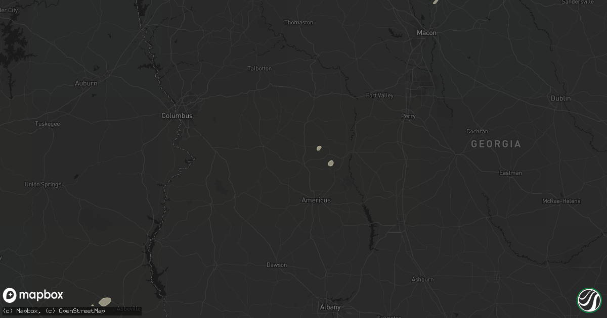 Hail map in Ellaville, GA on August 2, 2026