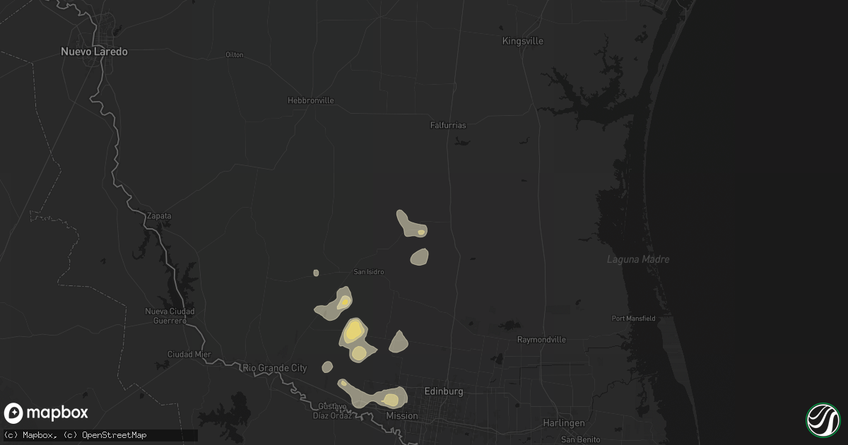 Hail map in Encino, TX on August 2, 2026