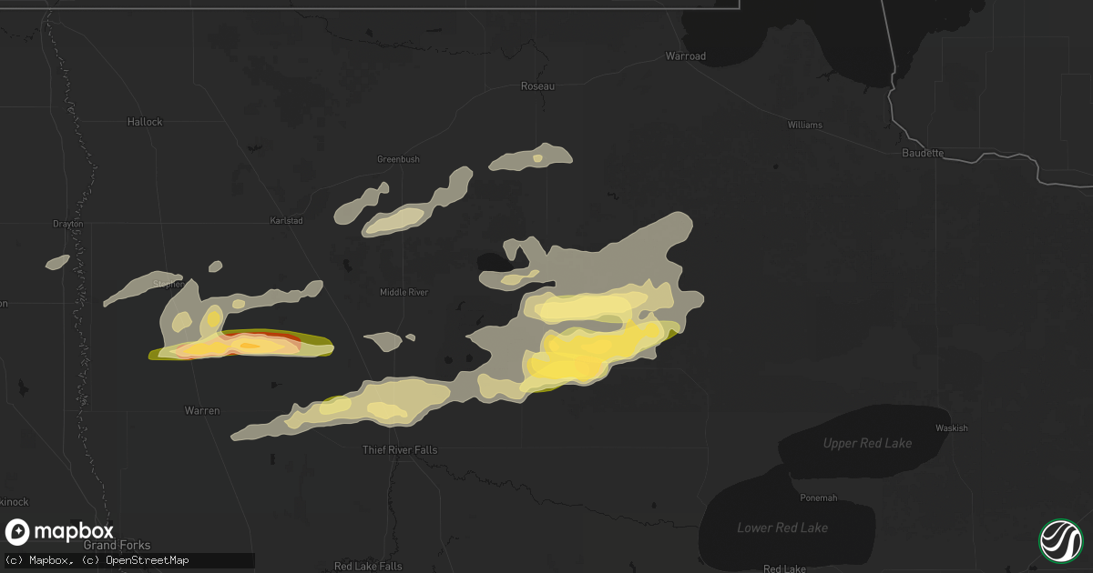 Hail map in Gatzke, MN on August 2, 2026