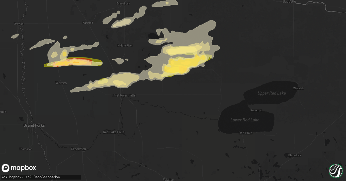 Hail map in Goodridge, MN on August 2, 2026