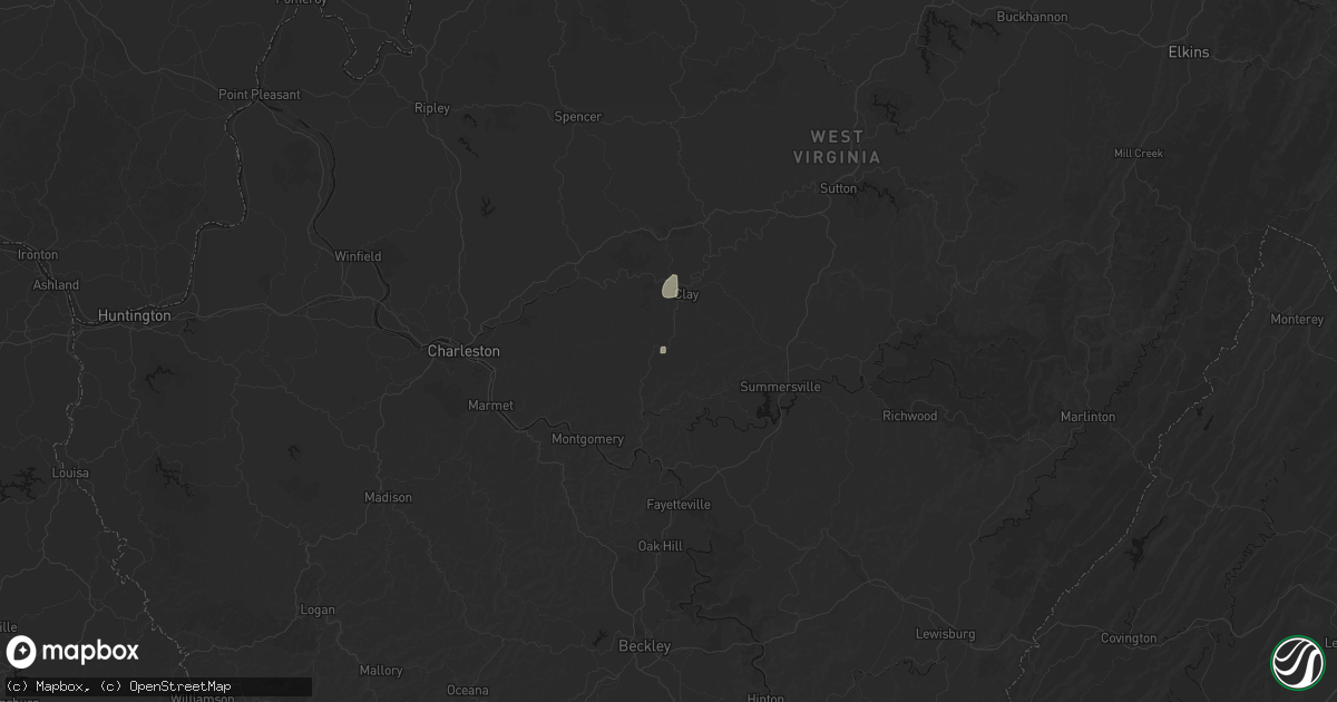 Hail map in Indore, WV on August 2, 2026
