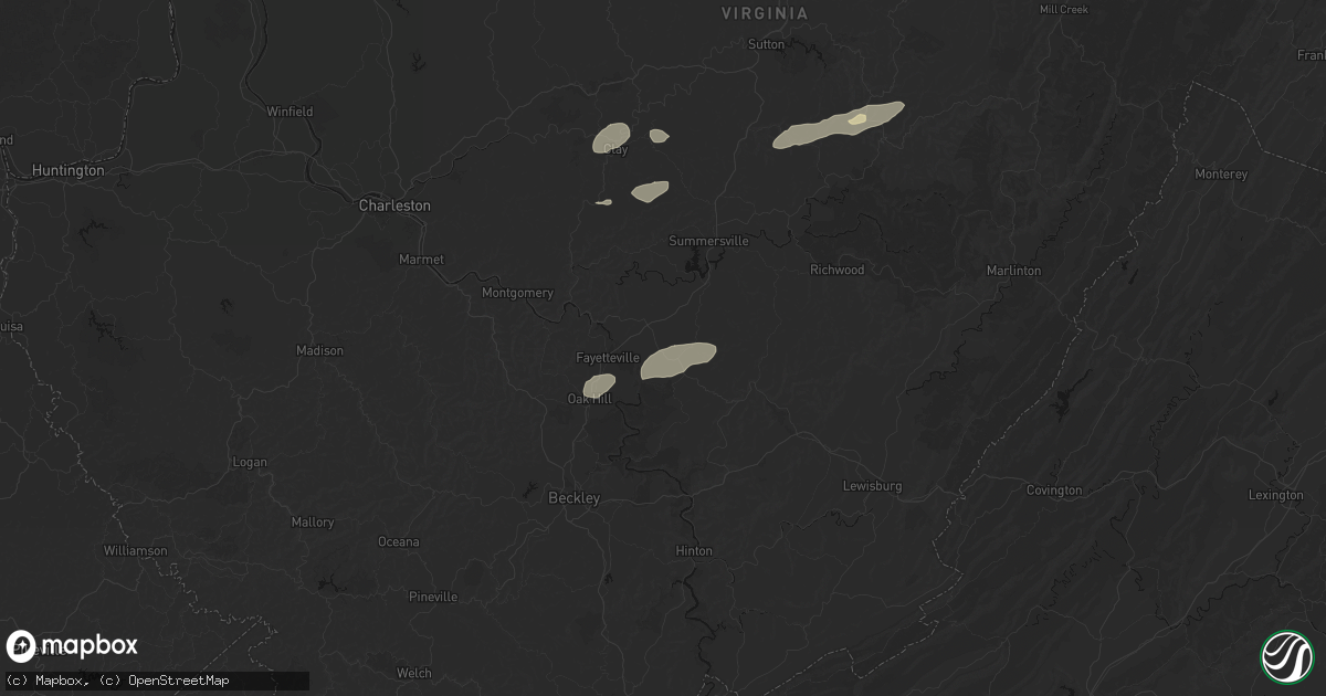 Hail map in Lookout, WV on August 2, 2026