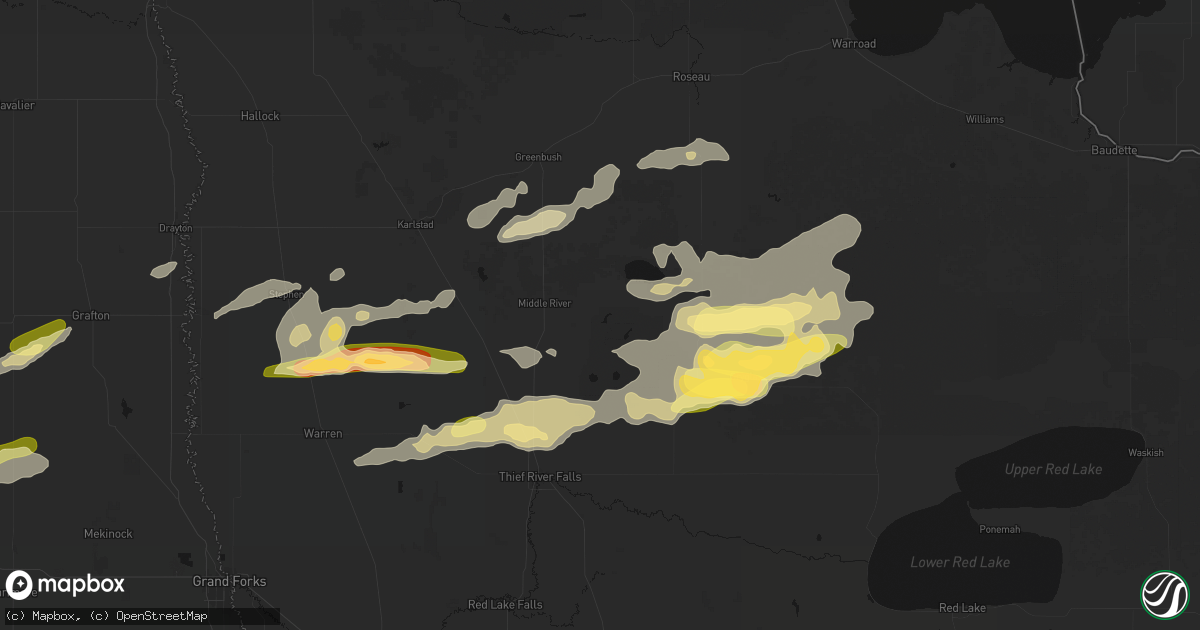 Hail map in Middle River, MN on August 2, 2026