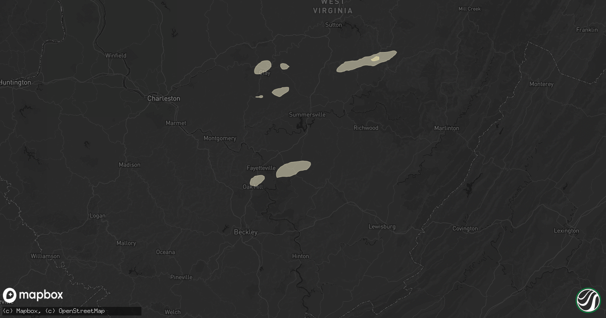 Hail map in Nallen, WV on August 2, 2026