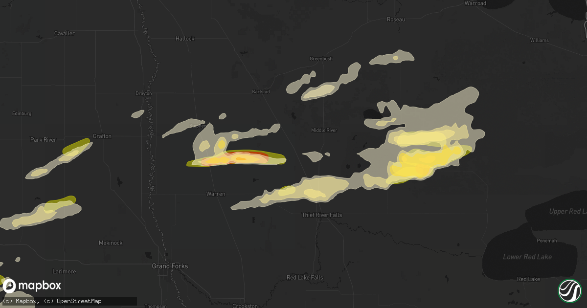 Hail map in Newfolden, MN on August 2, 2026