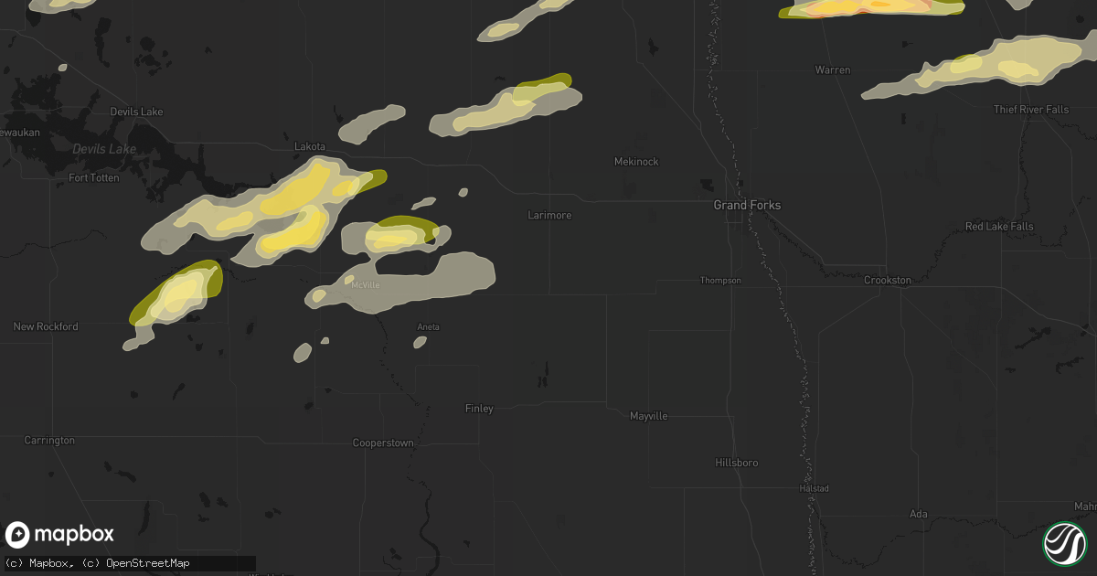 Hail map in Northwood, ND on August 2, 2026