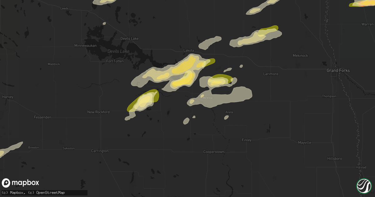 Hail map in Pekin, ND on August 2, 2026