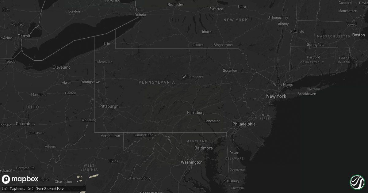 Hail map in Pennsylvania on August 2, 2026