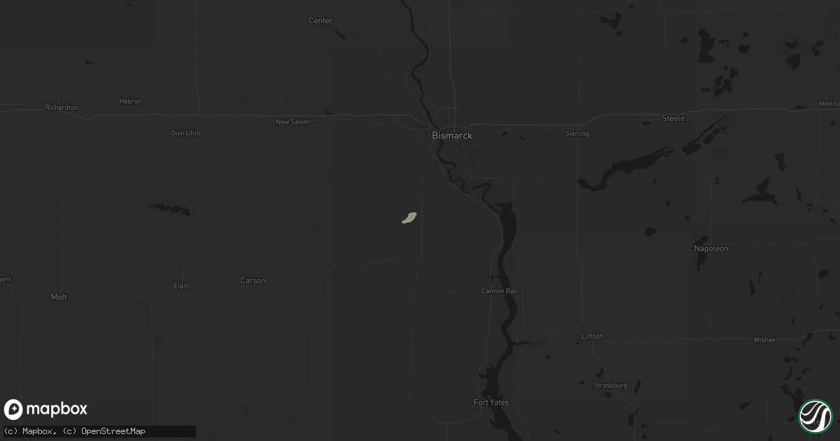 Hail map in Saint Anthony, ND on August 2, 2026