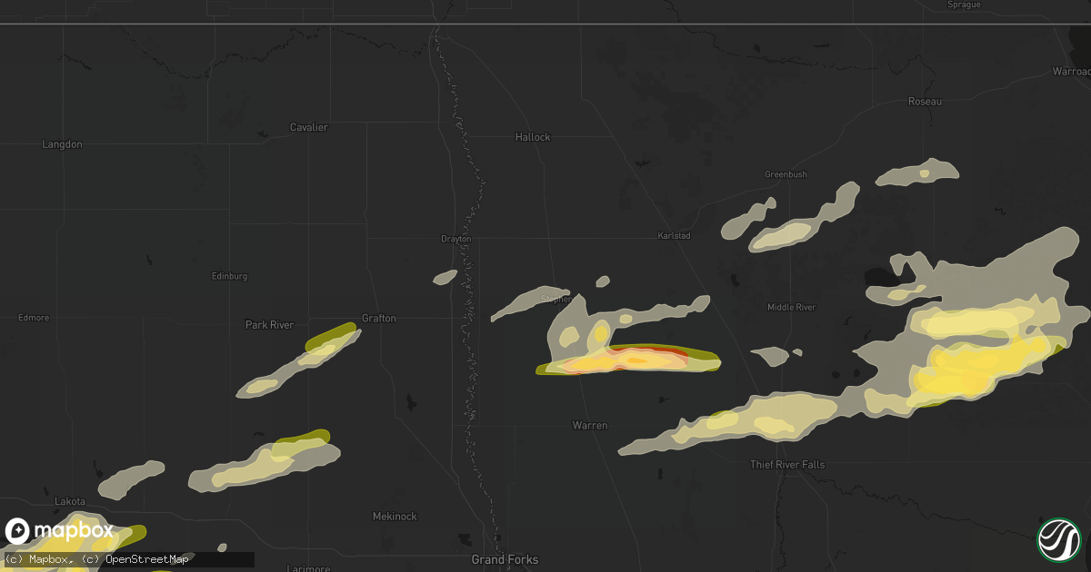 Hail map in Stephen, MN on August 2, 2026