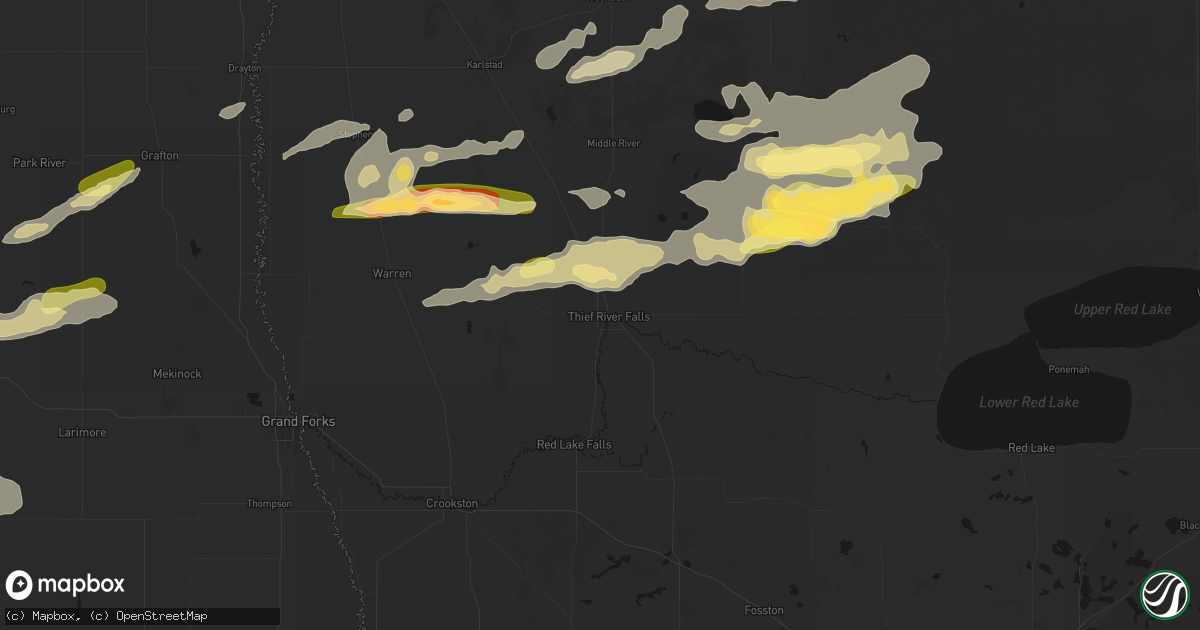 Hail map in Thief River Falls, MN on August 2, 2026