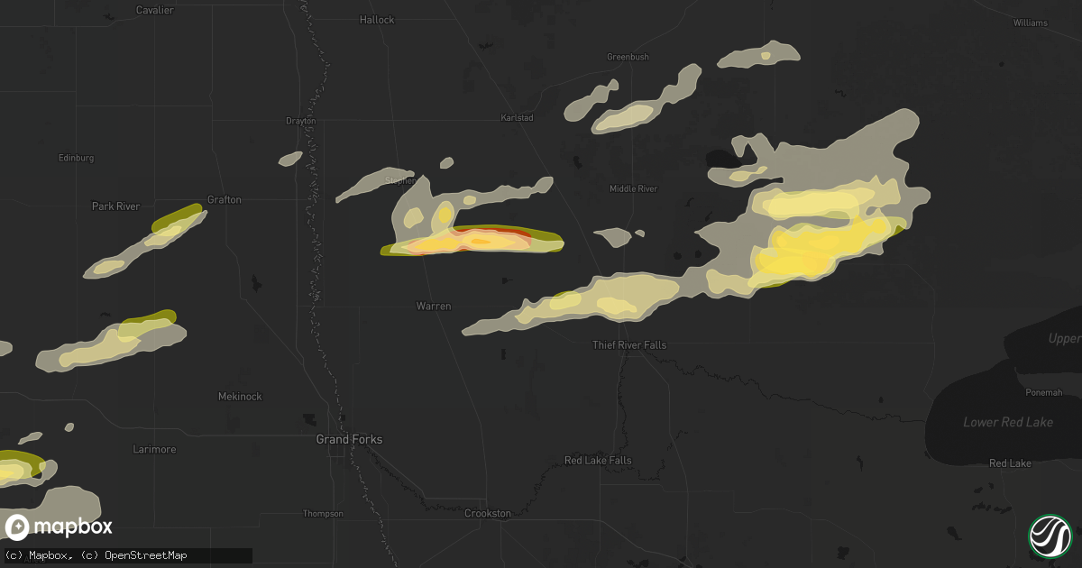 Hail map in Viking, MN on August 2, 2026