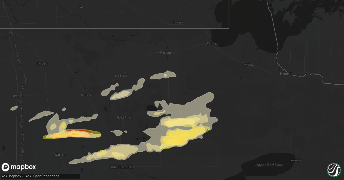 Hail map in Wannaska, MN on August 2, 2026