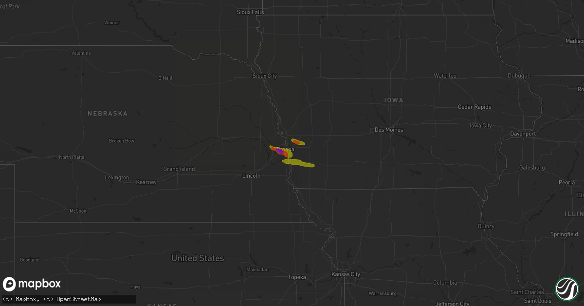 Hail map on August 3, 2010