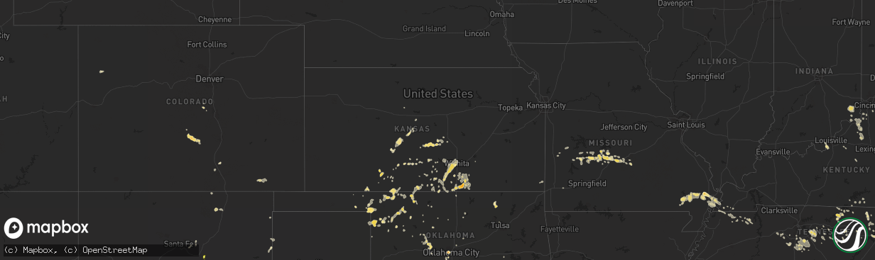 Hail map in Kansas on August 3, 2011