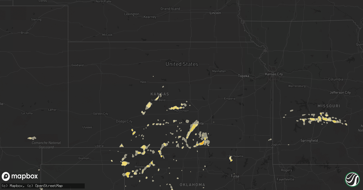 Hail map in Kansas on August 3, 2011