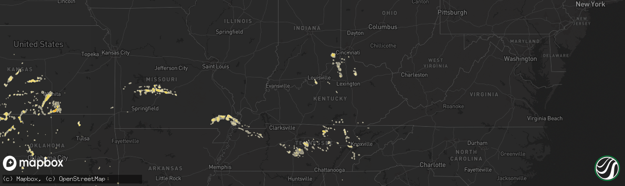 Hail map in Kentucky on August 3, 2011