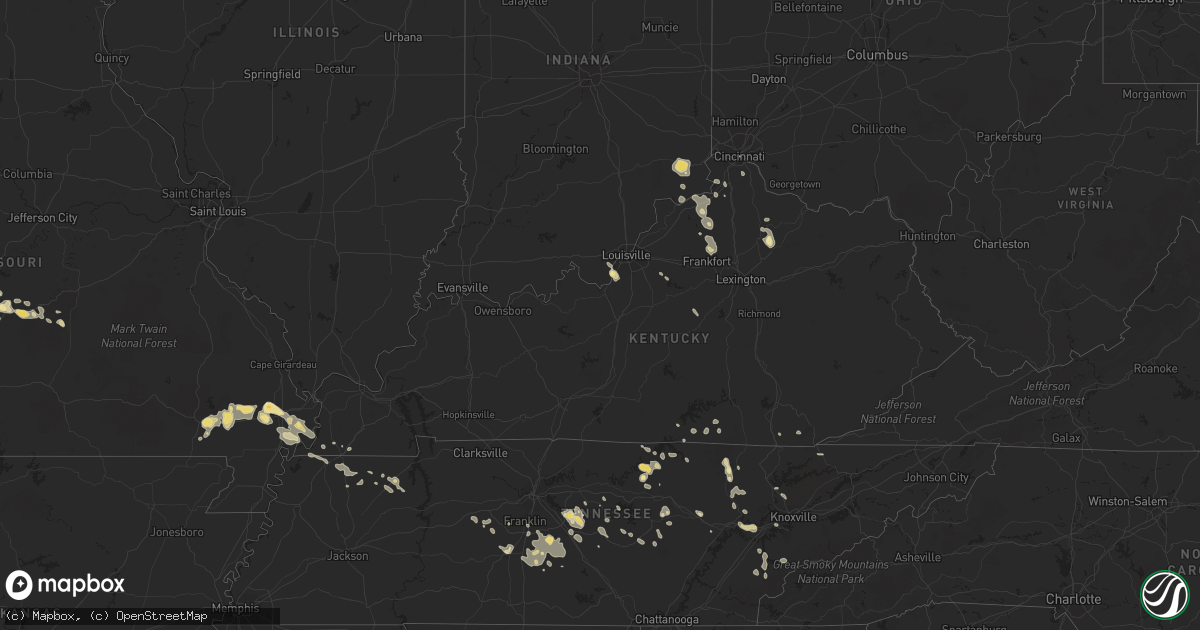 Hail map in Kentucky on August 3, 2011