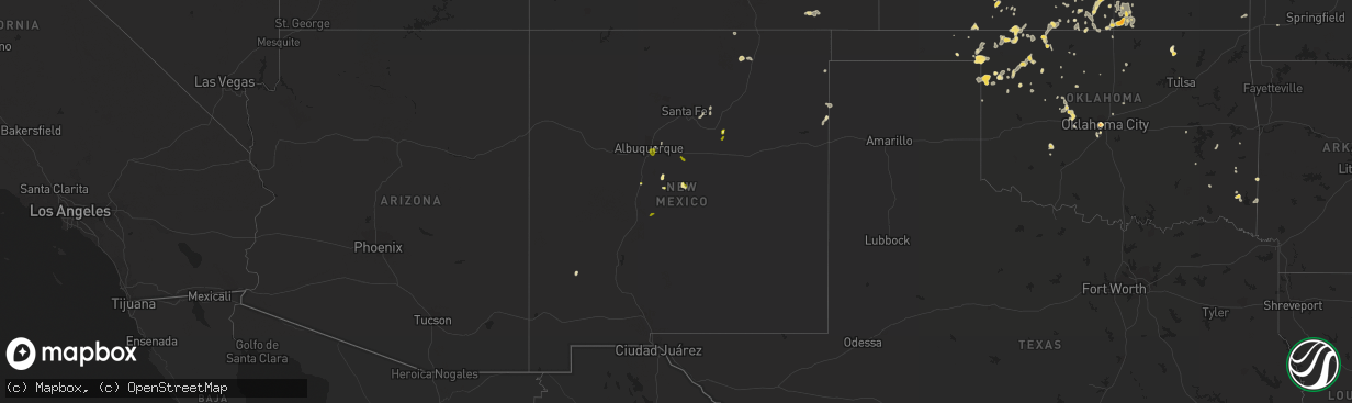 Hail map in New Mexico on August 3, 2011