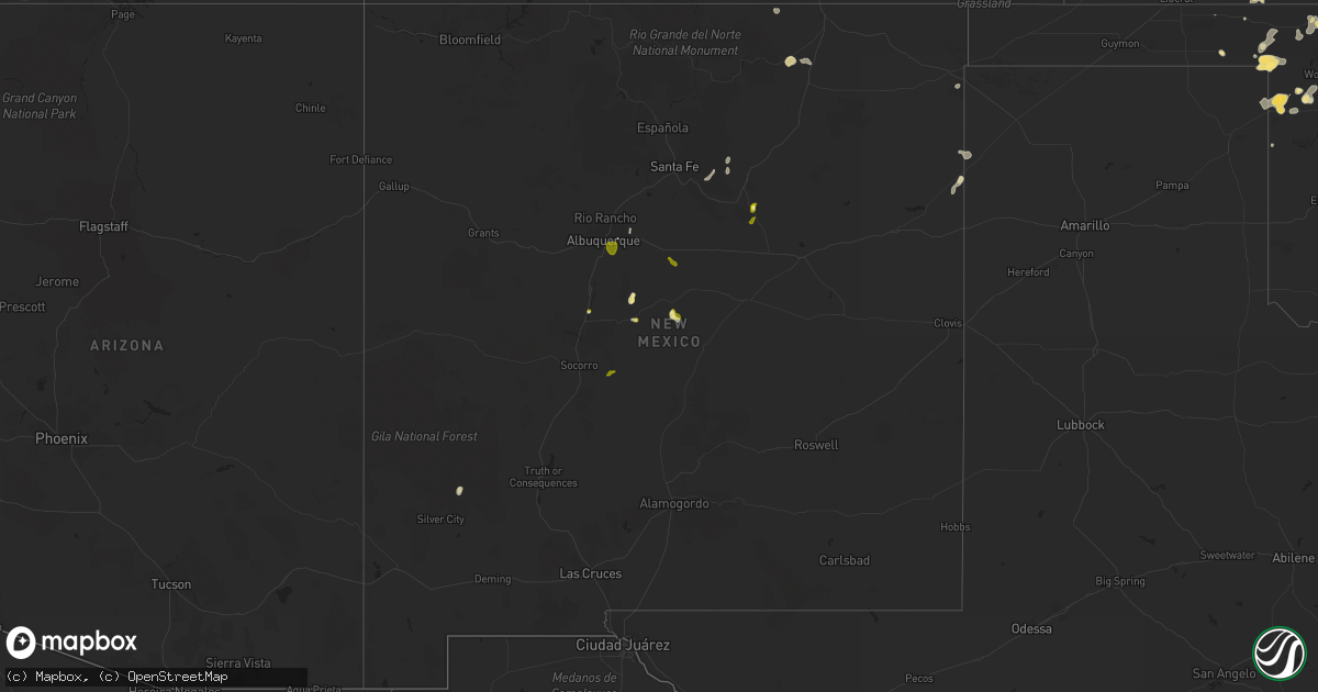Hail map in New Mexico on August 3, 2011