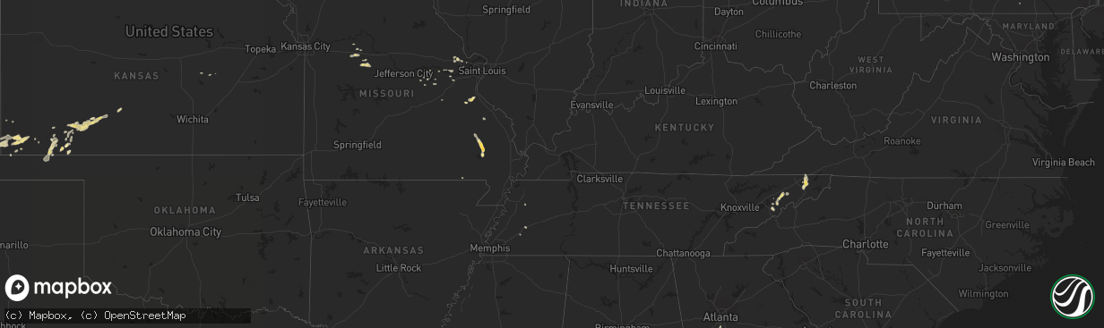 Hail map in Georgia on August 3, 2012