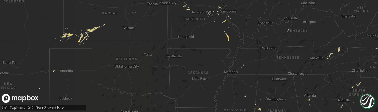 Hail map on August 3, 2012