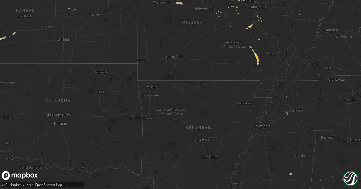 Hail map on August 3, 2012