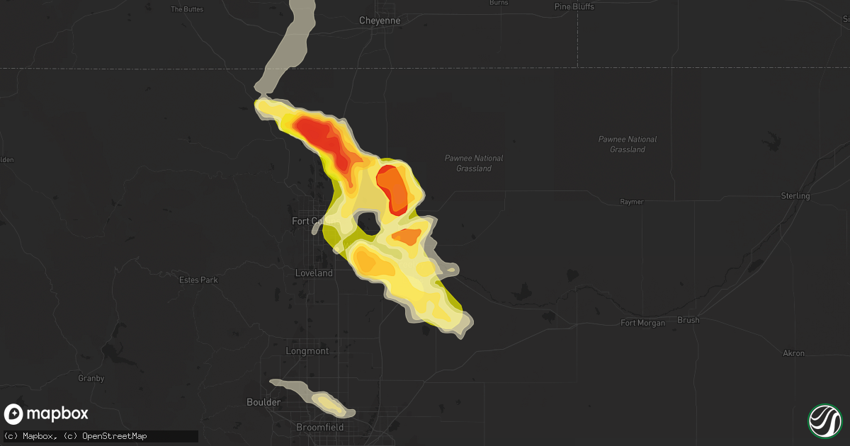 Hail map in Eaton, CO on August 3, 2013