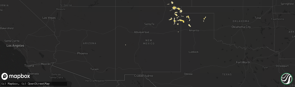 Hail map in New Mexico on August 3, 2013