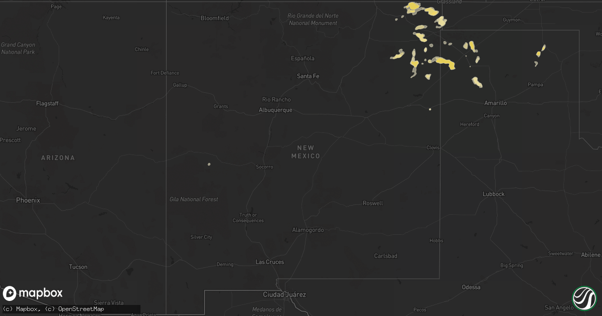 Hail map in New Mexico on August 3, 2013