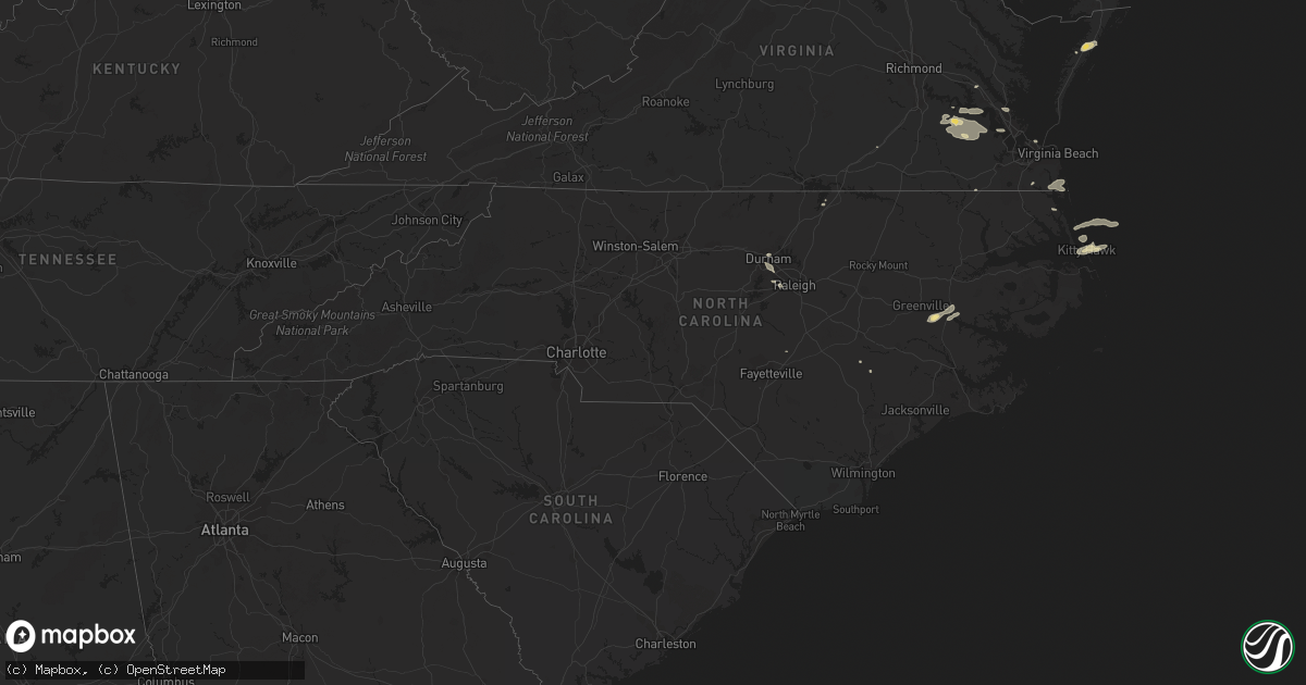 Hail map in North Carolina on August 3, 2013