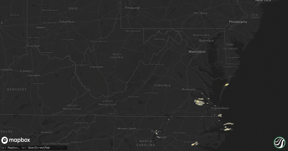 Hail map in Virginia on August 3, 2013