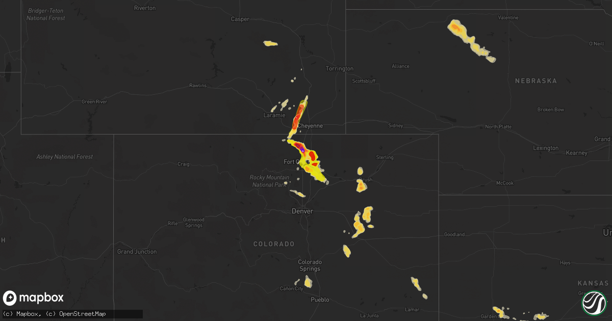 Hail map on August 3, 2013