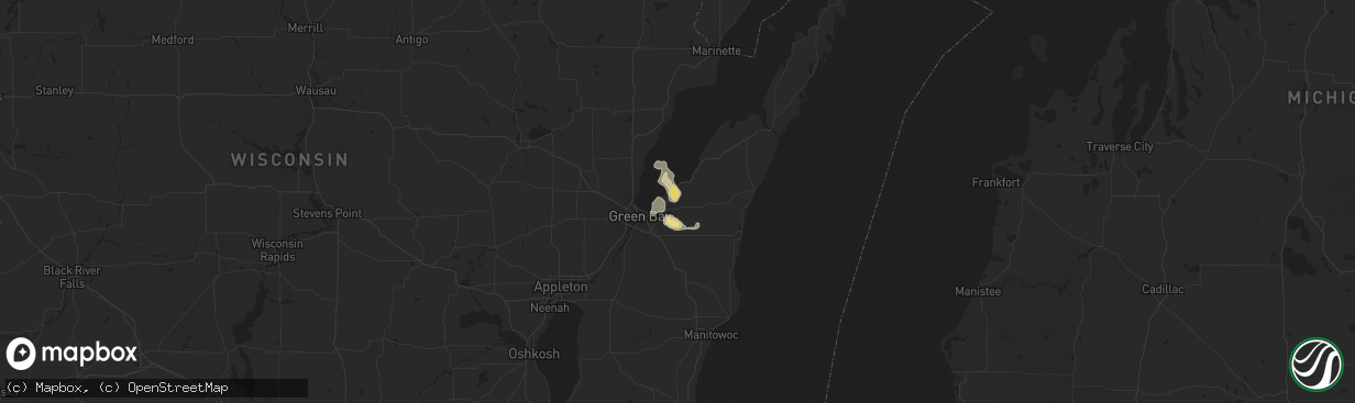 Hail map in New Franken, WI on August 3, 2014