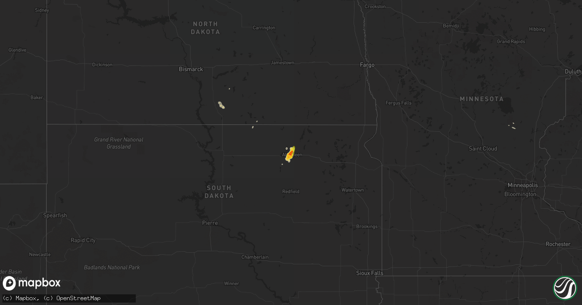 Hail map on August 3, 2014